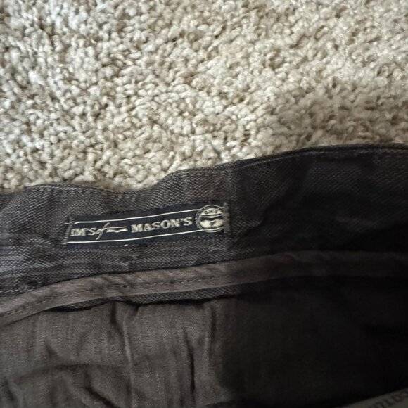 Masons Pants Mens Large Gray Stripe 100% Cotton Made In Italy Casual Chino - Picture 4 of 10